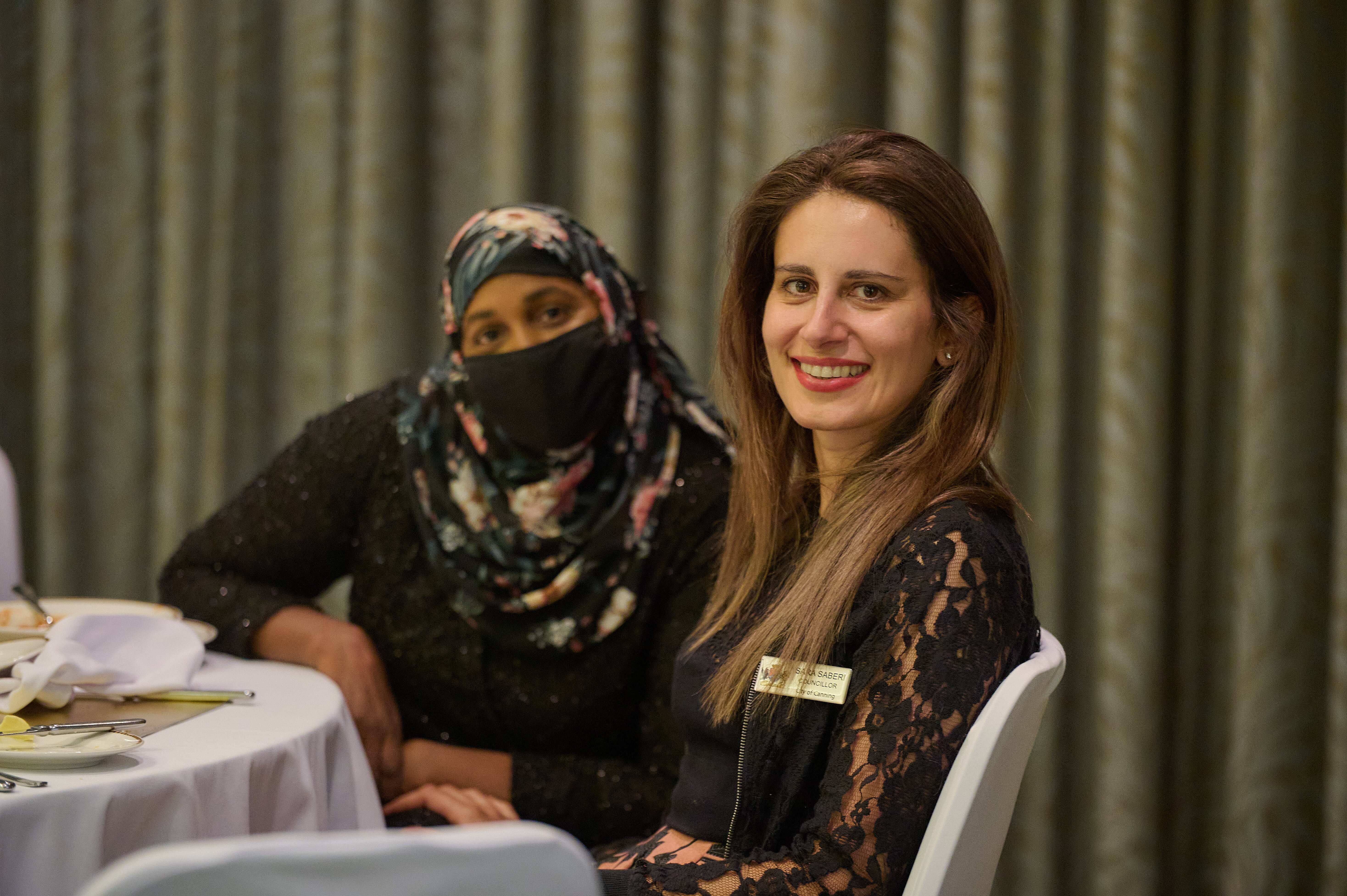 Cr. Sara Saberi Councillor Of Canning With HAA's Volunteer Of The Year Luul Ibrahim HAA Year 12 Muslim Achievement Awards In Perth 2022
