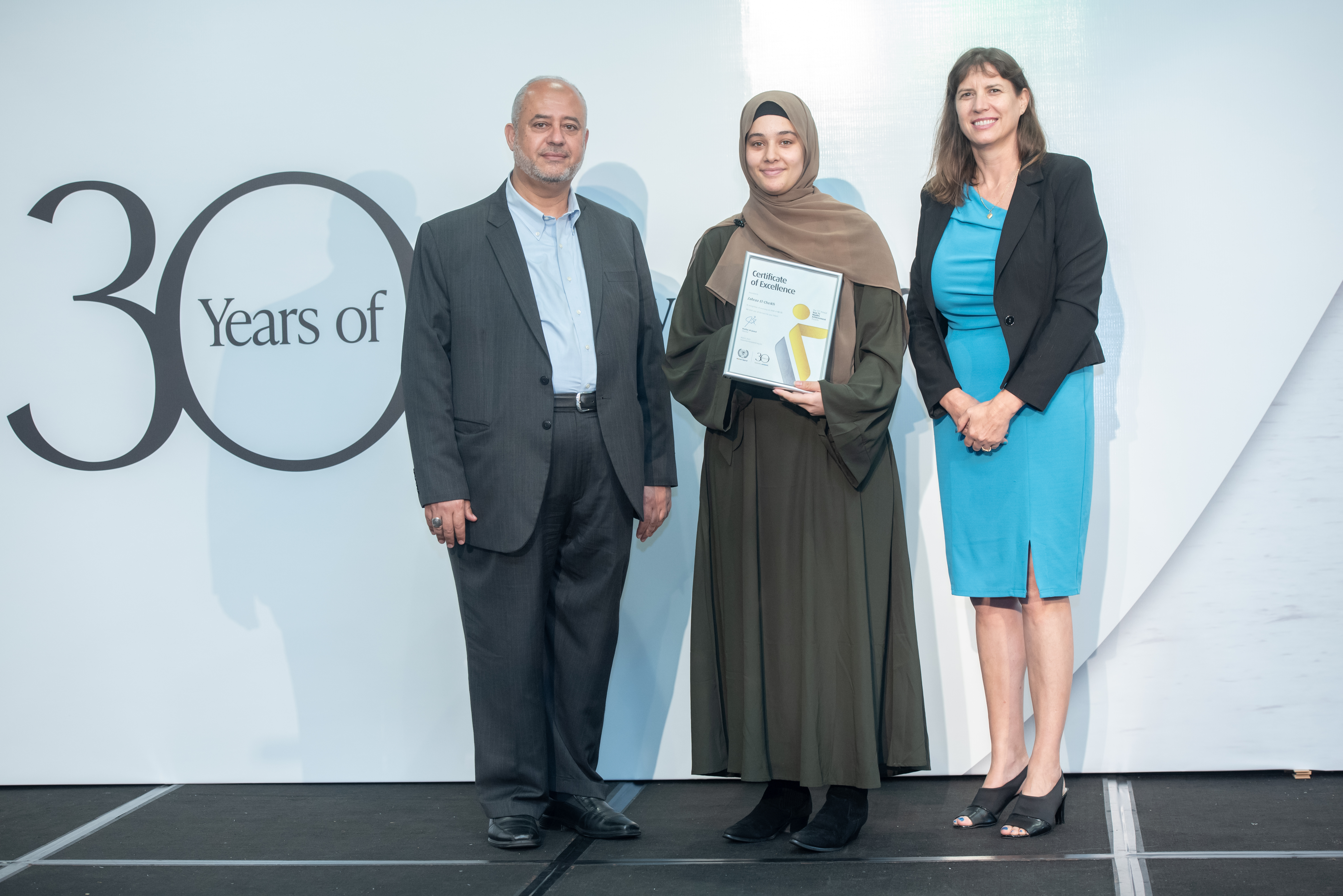 Mr Bashar Al Jamal HAA Director, Zahraa El Cheikh And Ms Wendy Lindsay, MP Member For East Hills At HAA Year 12 Achievement Awards 2022 Sydney